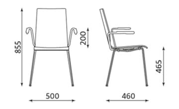 Krzesło Cafe VII Arm-wymiary.jpg