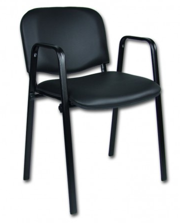 Krzesło Iso Black Skaj z podłokietnikiem.PNG