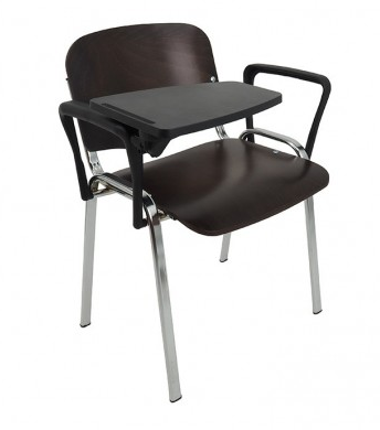 Krzesło Iso Chrom wenge z pulpitem i podłokietnikiem.PNG