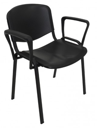 Krzesło Iso Black Plastik z podłokietnikami.PNG