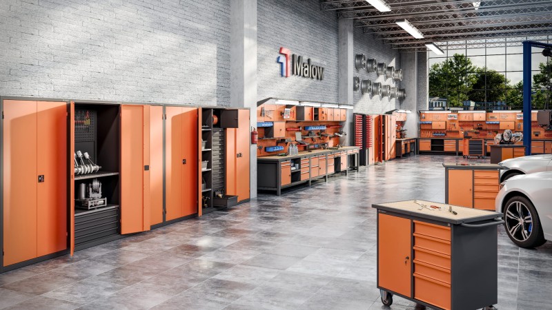 Ciężka szafa warsztatowa Malow MSW110/5-22 z półkami wizualizacja 1.jpg