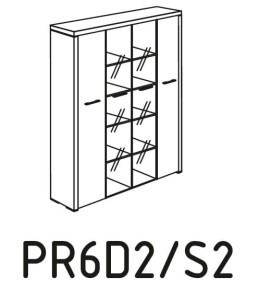 Regał biurowy PR6D2/S2