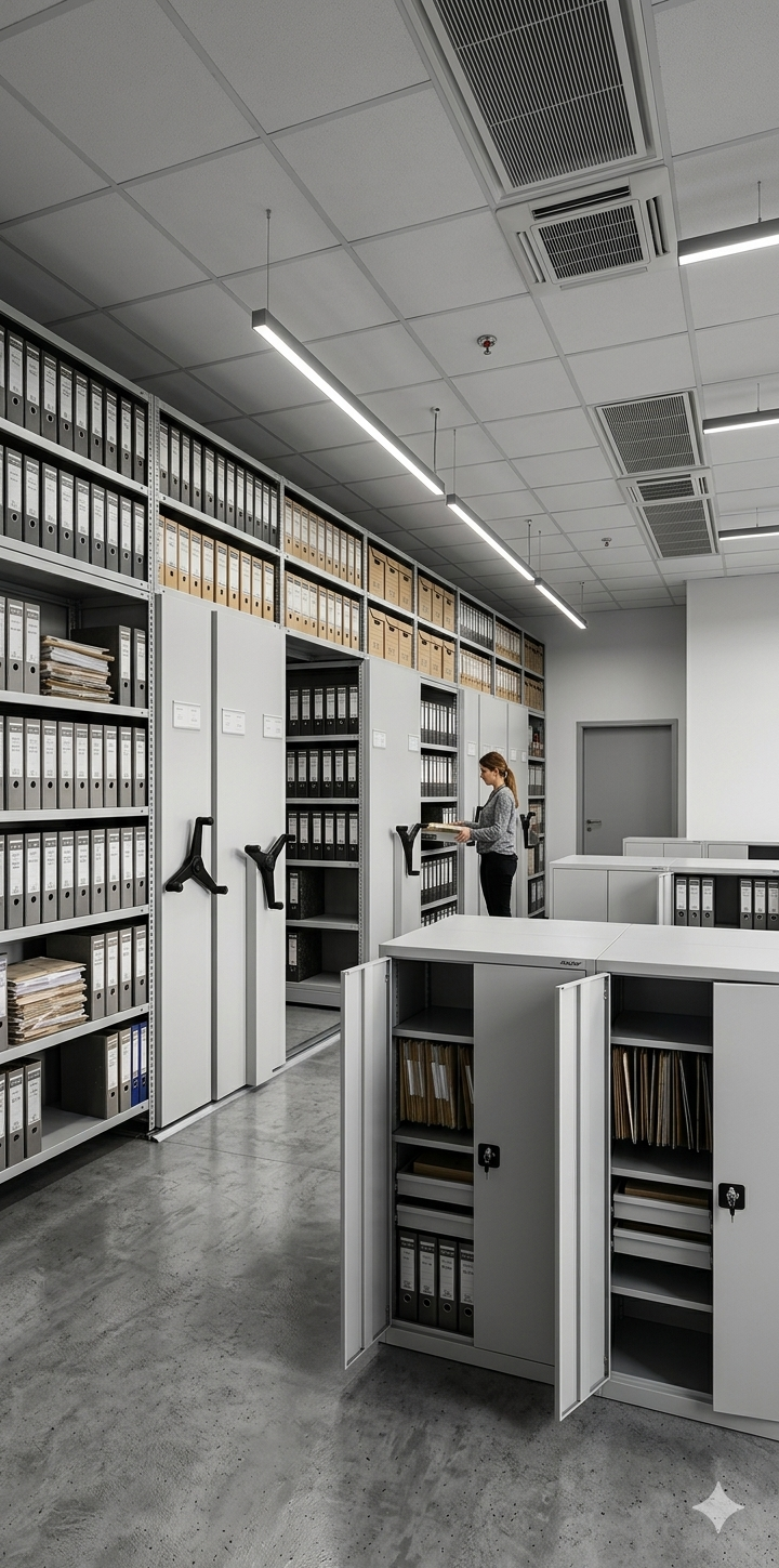 Meble metalowe do archiwum – funkcjonalność i trwałość w przechowywaniu dokumentów