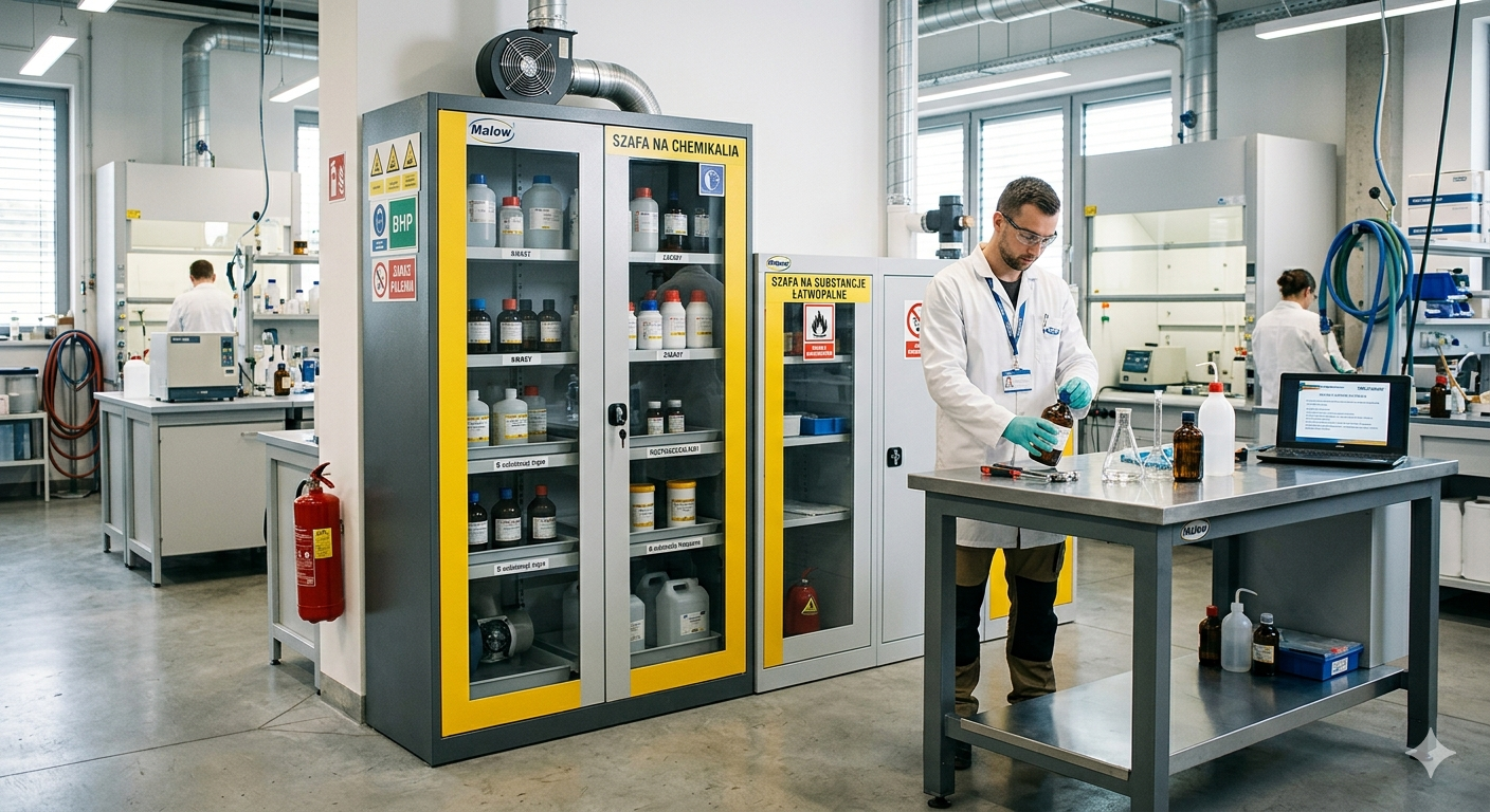 Meble warsztatowe odporne na chemikalia