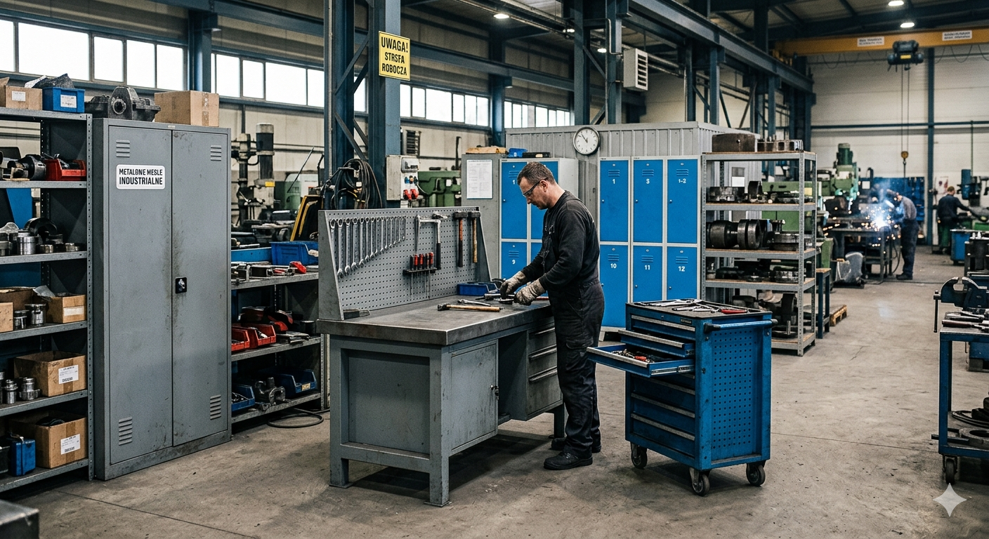Meble metalowe w przestrzeniach przemysłowych 